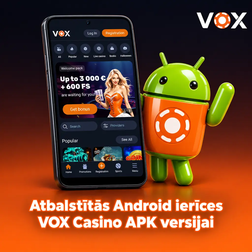 VOX Casino APK saderīgās Android ierīces: Samsung, Xiaomi, Huawei un citi populāri zīmoli