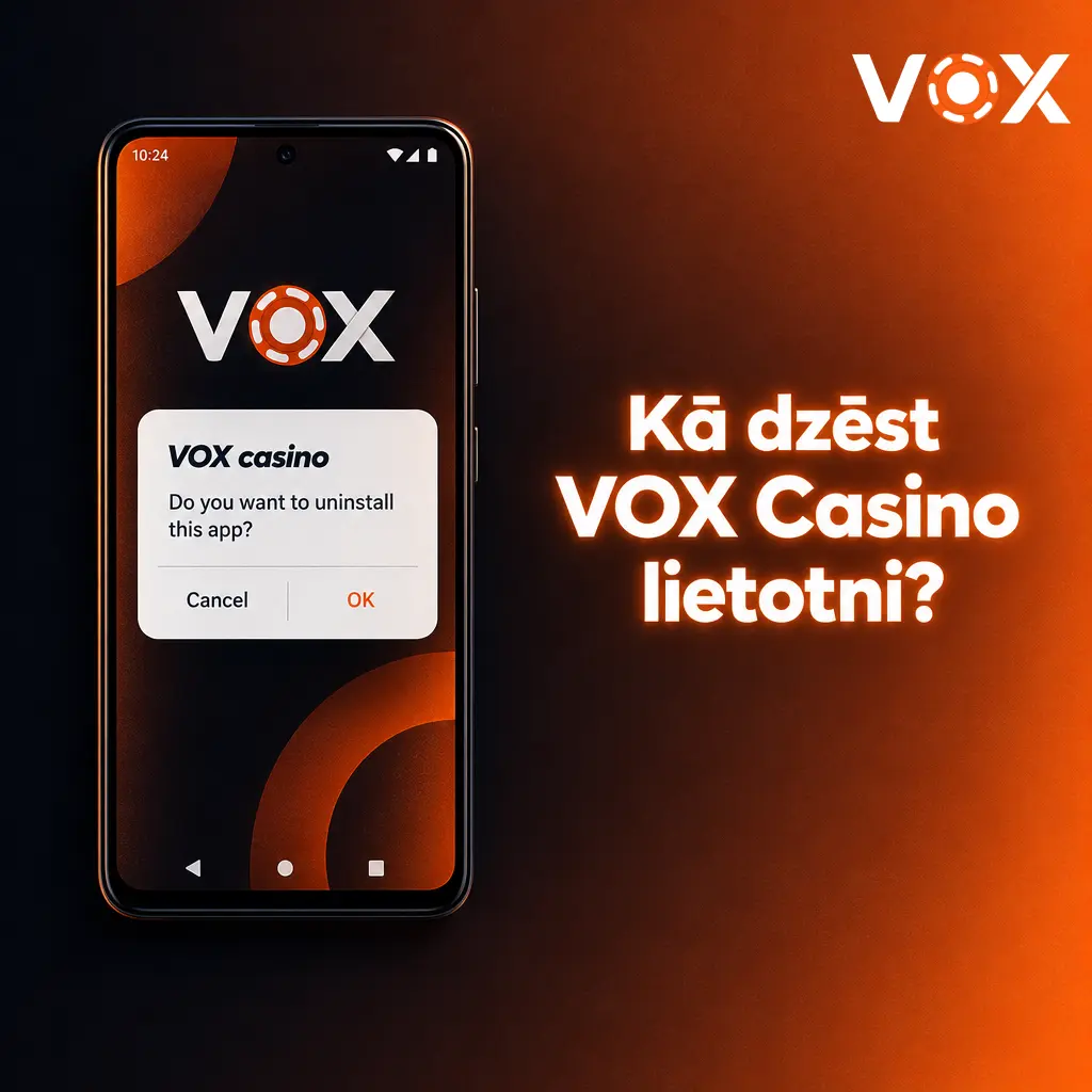 VOX Casino lietotnes dzēšana Android un iOS ierīcēs — soli pa solim