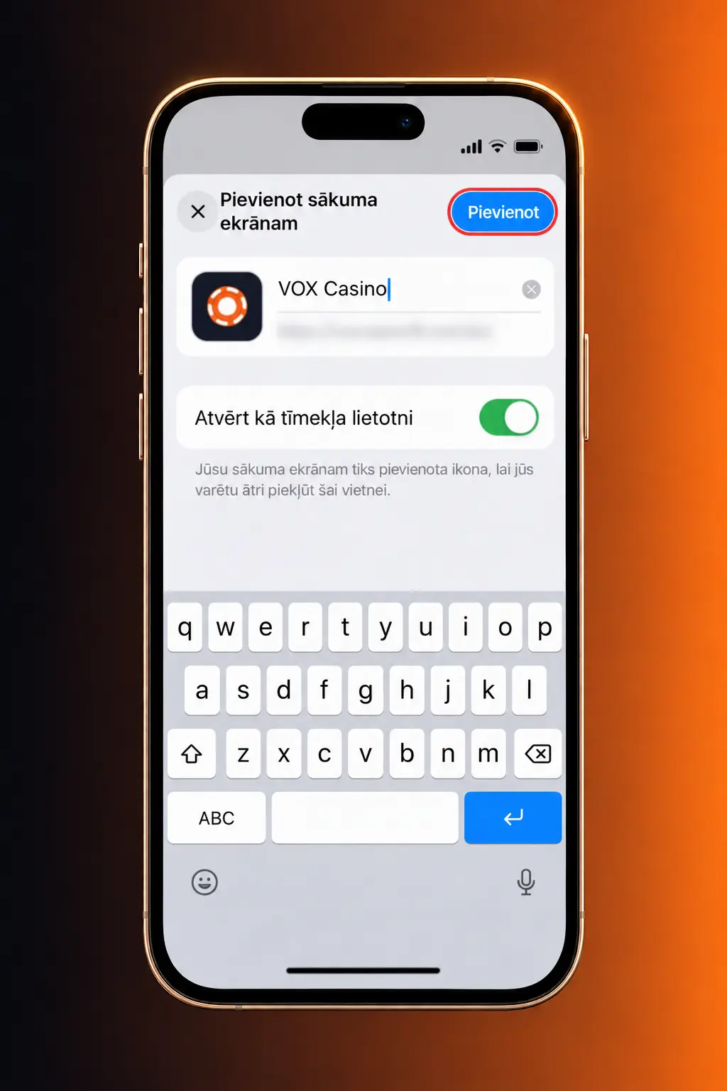 VOX Casino iOS PWA instalācija 5 soļos — Safari kopīgošanas poga un pievienošana sākuma ekrānam