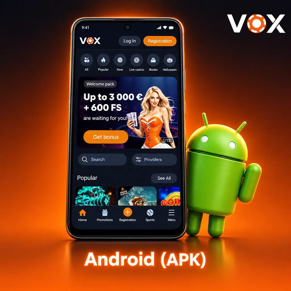 VOX Casino Android APK faila lejupielāde — droša un oficiāla kazino lietotne mobilajām ierīcēm