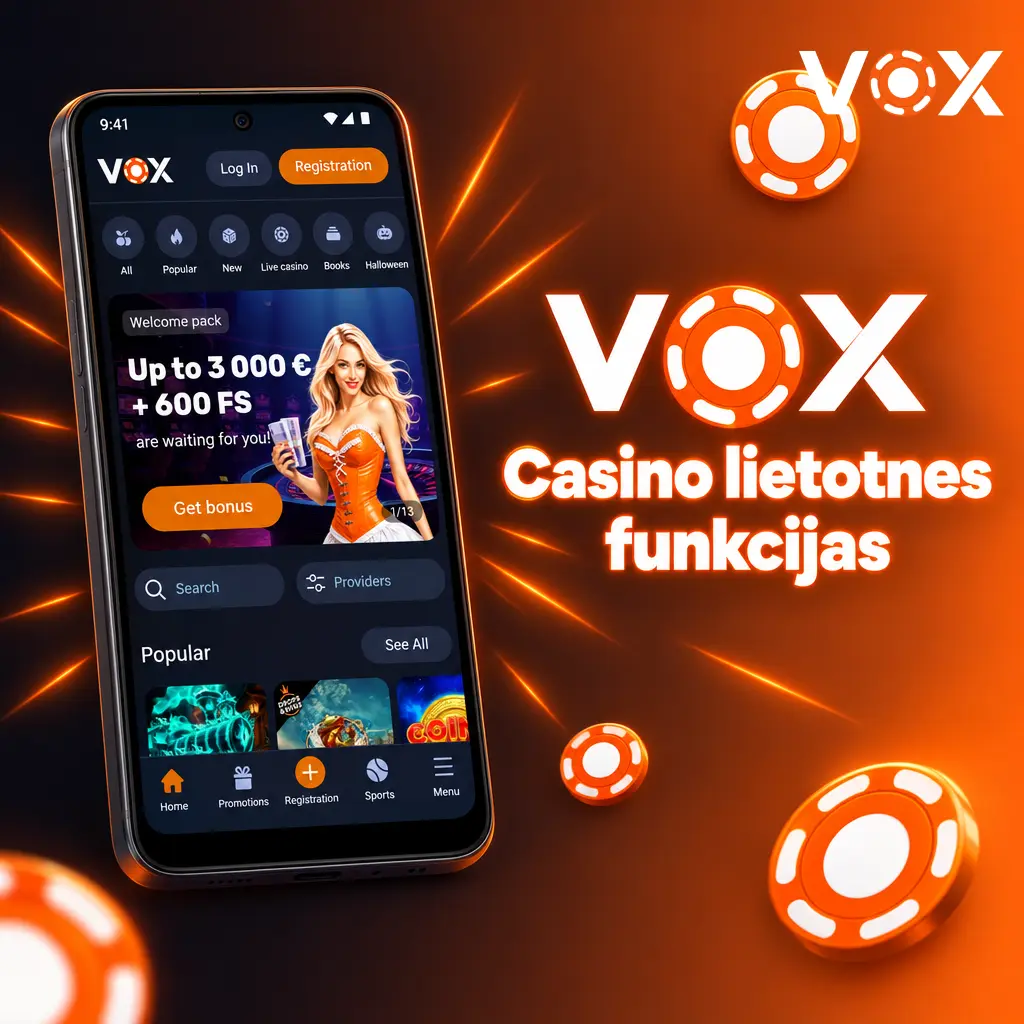 VOX Casino lietotnes funkcijas: sporta derības, kazino spēles, maksājumi un konta pārvaldība mobilajā platformā