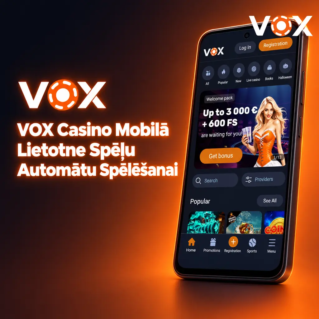 VOX Casino mobilā lietotne Android un iOS spēļu automātu spēlēšanai no viedtālruņa