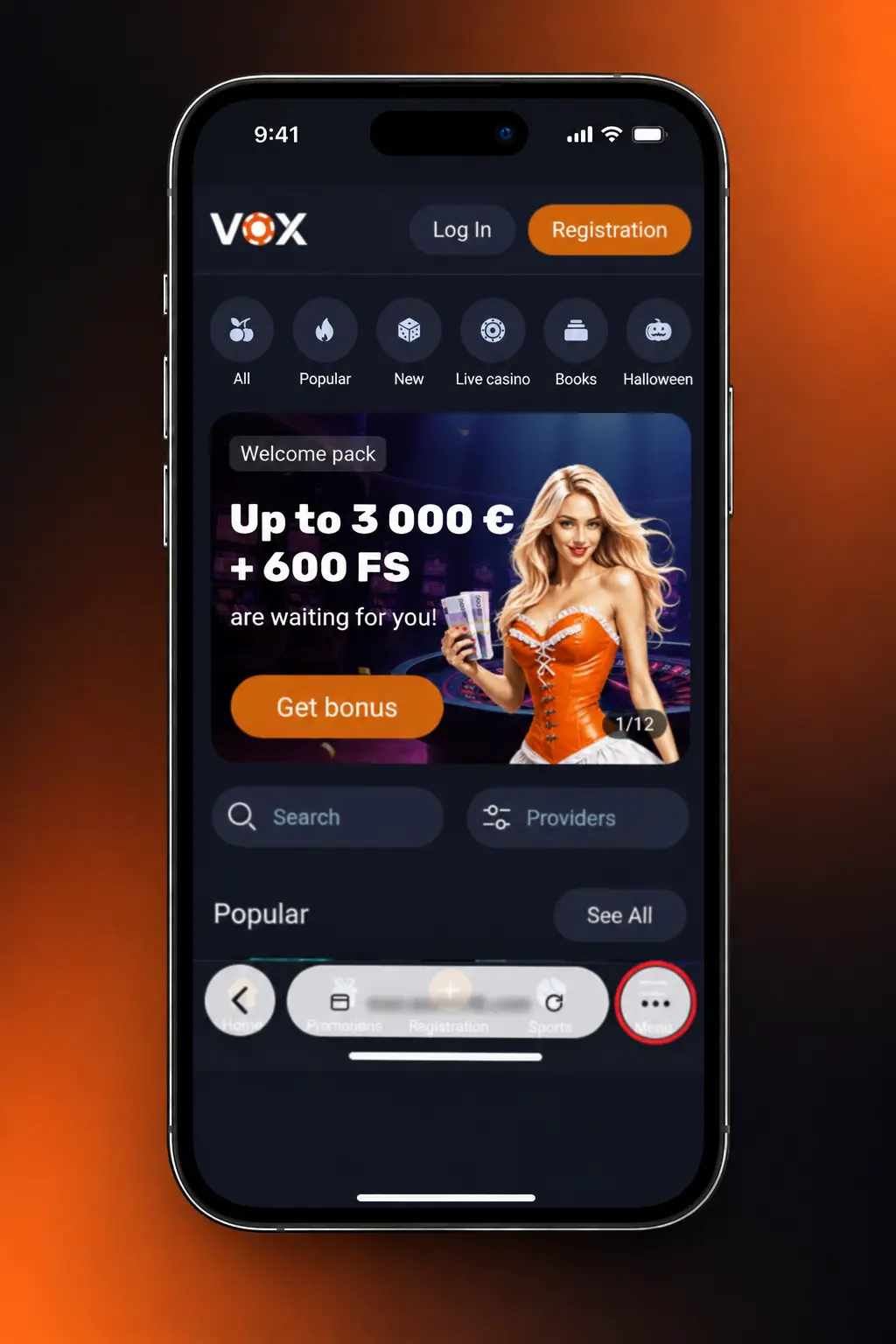 VOX Casino PWA instalēšana iPhone ierīcē caur Safari pārlūku sākuma ekrānā