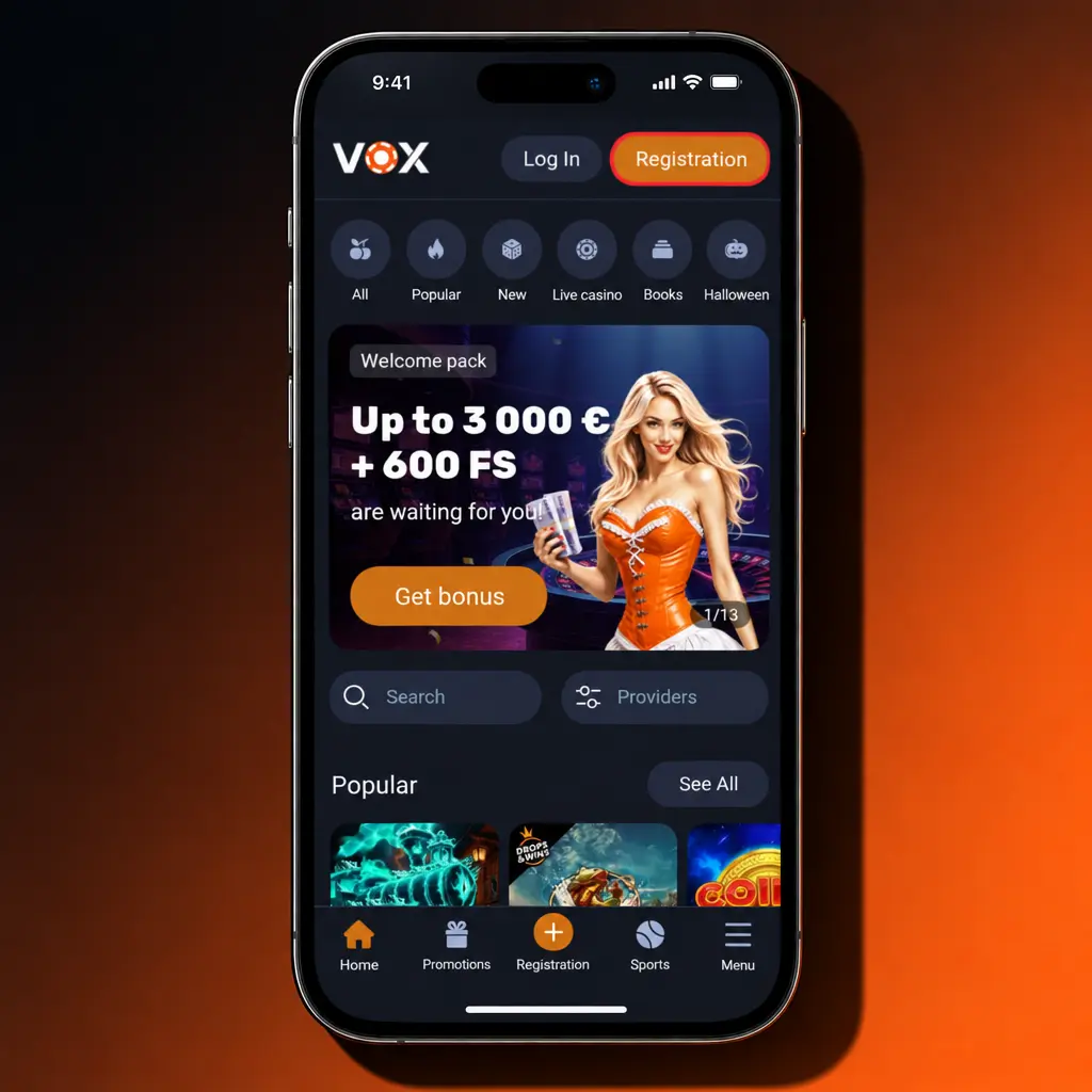 VOX Casino reģistrācija 5 soļos — konts gatavs lietošanai ar e-pastu, tālruni vai sociālo tīklu