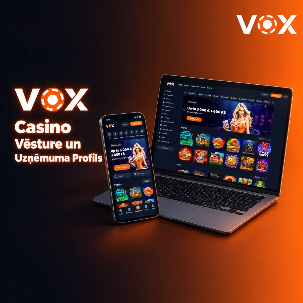 VOX Casino dibināts 2022. gadā, Kirasao eGaming licence, operators Rabidi N.V., pieejams Latvijā
